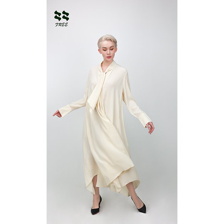 Casual Plus Size Maxi Scarf Beach Dress Long Sleeve