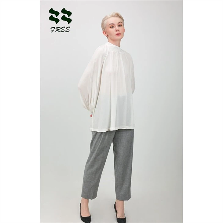 2 white  blouse with balloon sleeves